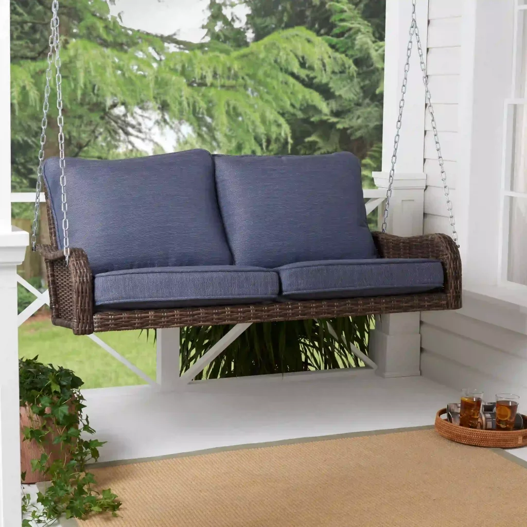 Porch swing cushions with back