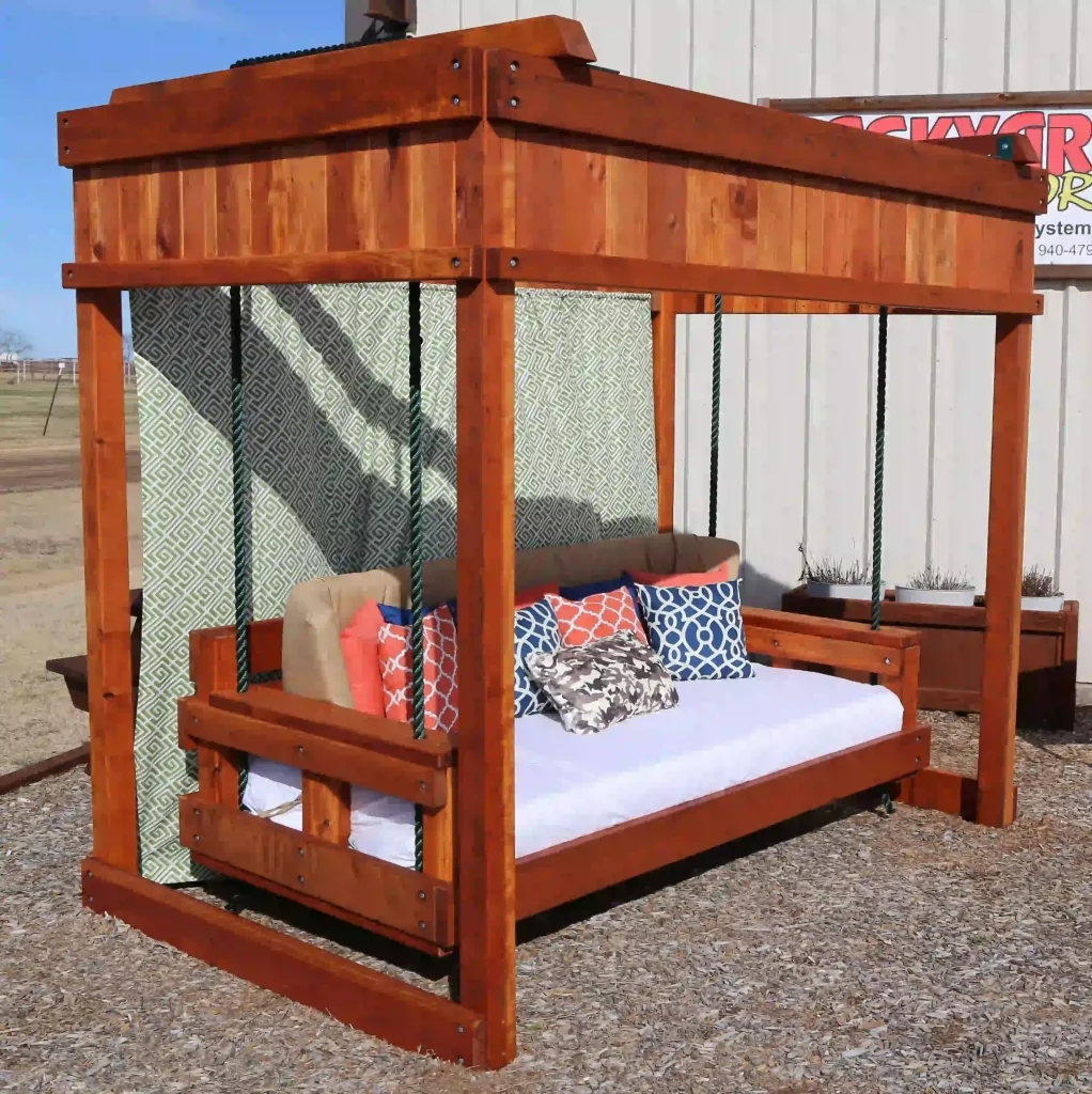 Porch swing bed with stand