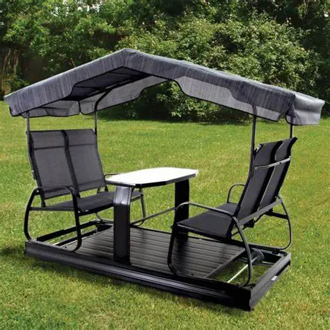 Outdoor Glider Swing with Table