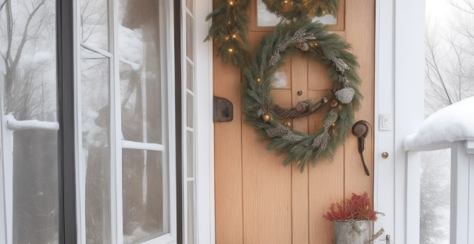 How can I create a cozy winter porch decor on a budget?