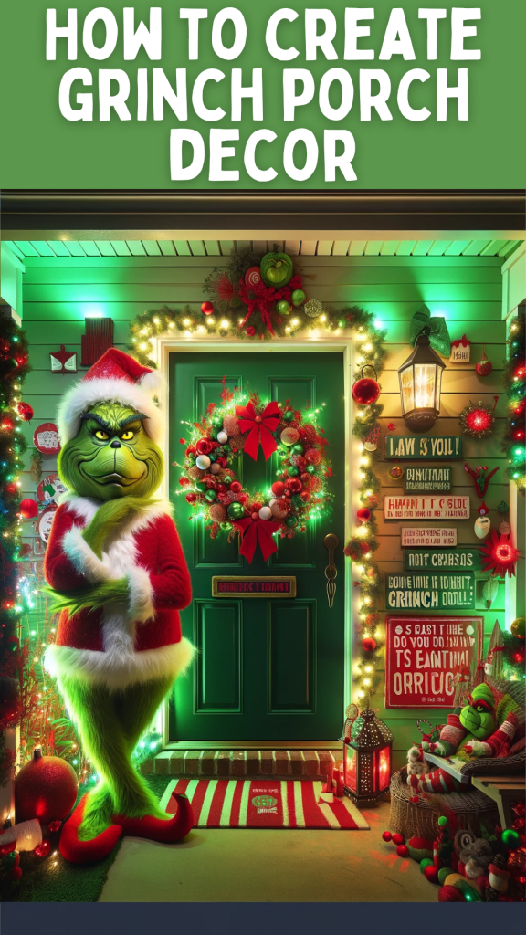 How to create grinch porch decor