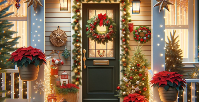 Festive Magic on a Petite Porch: Innovative Small Front Porch Christmas Decor Ideas
