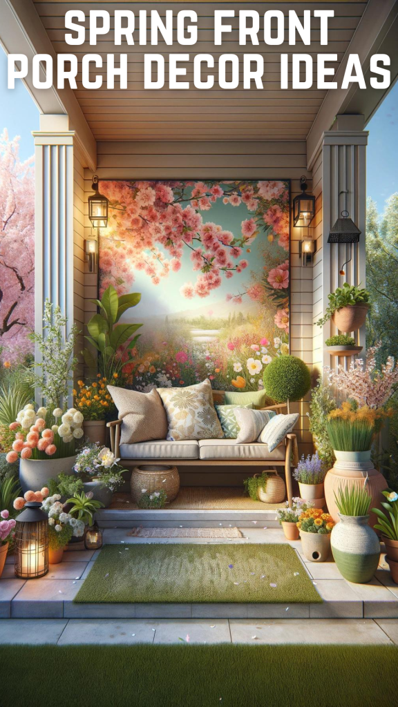 spring front porch decor ideas wall accent