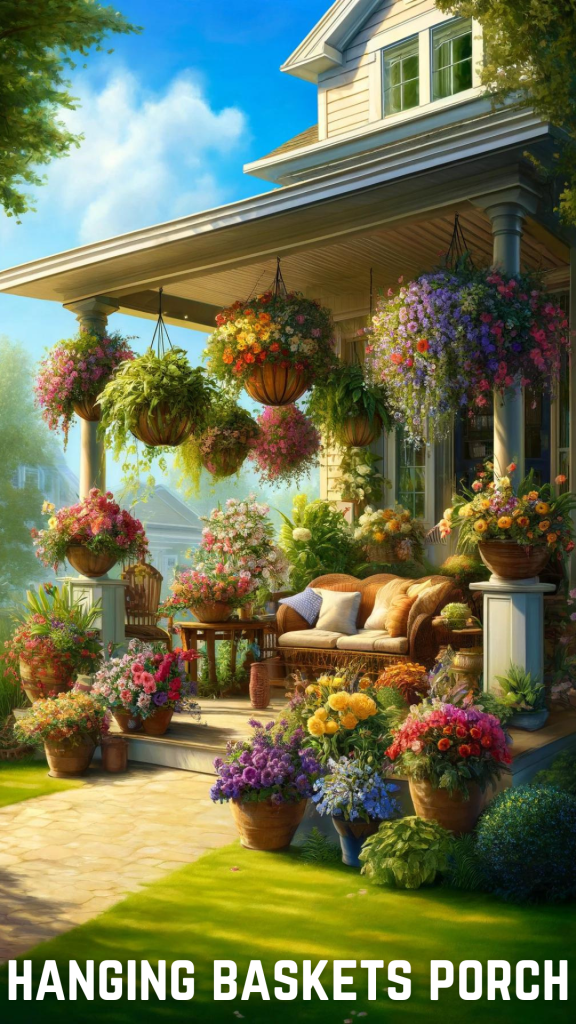 hanging baskets porch
