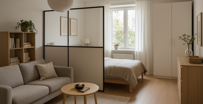 So trennst du deinen Schlafbereich easy in einer 1-Raum-Wohnung 🛋️🛏️