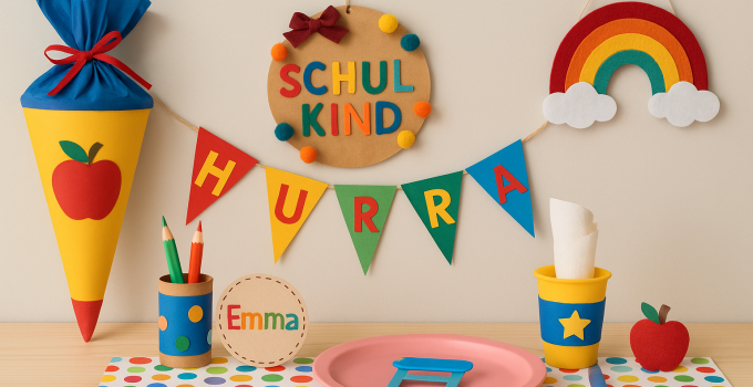 Diese Ideen für Schulkind Deko basteln mit Kindern sind einfach der Knaller