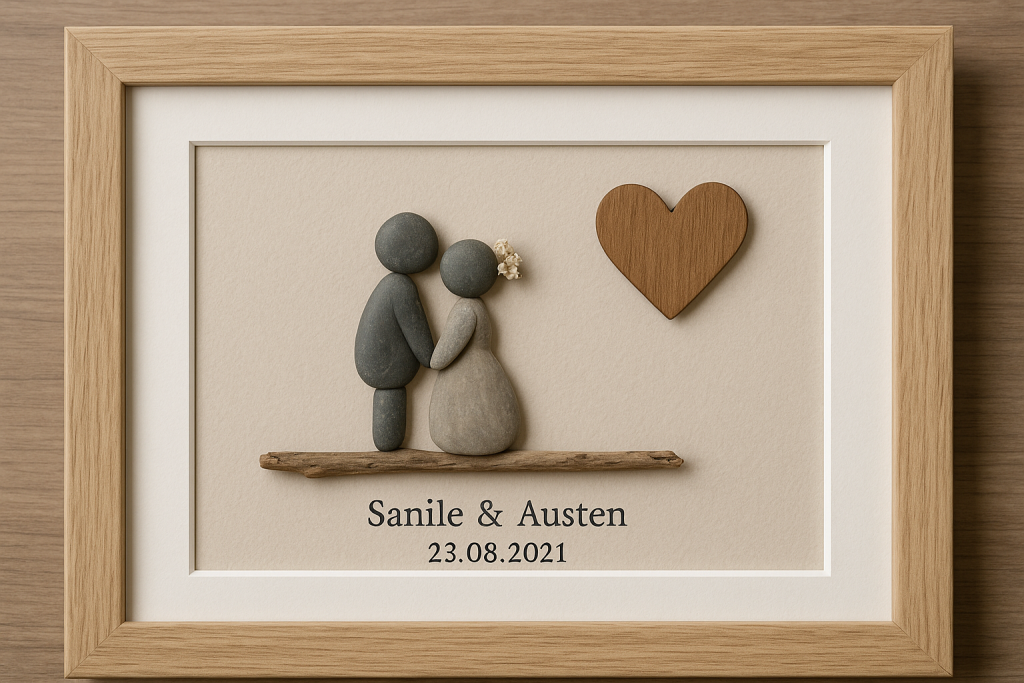 Dieses Geschenk Rührt zu Tränen Steinbild zur Hochzeit personalisiert mit Namen und Datum