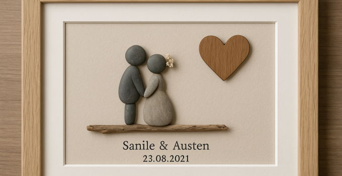 Dieses Geschenk Rührt zu Tränen Steinbild zur Hochzeit personalisiert mit Namen und Datum