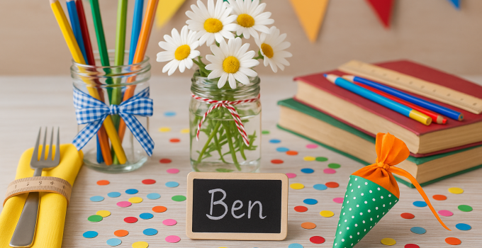 Einschulung Tischdeko DIY mit günstigen Materialien die jede Feier zum Hit machen