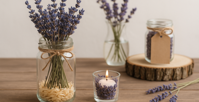 Lavendel Deko im Glas für Tischdeko die sofort verzaubert