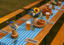 Geniale Ideen für Tischdeko Bierzeltgarnitur für Oktoberfest die richtig Lust aufs Feiern machen