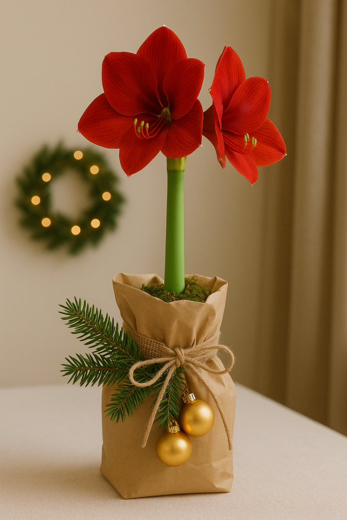 10. Amaryllis als Geschenk – Stilvoll verpackt