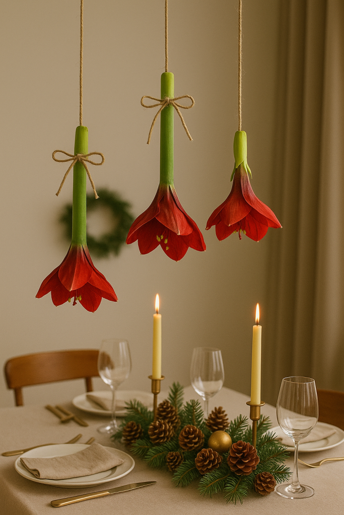 Hängende Amaryllis Deko – Kopf über als Design-Highlight