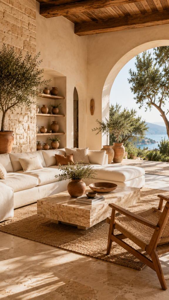 🥇 Platz 1 Mediterrane Einrichtung mit Naturstein und warmen Erdtönen