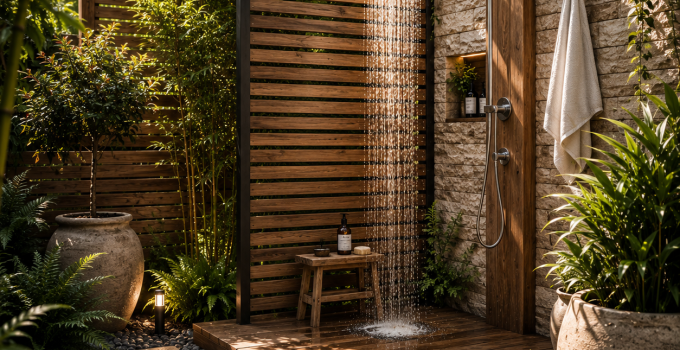 Die 3 besten Gartendusche Ideen Sichtschutz die deinen Garten sofort luxuriöser wirken lassen