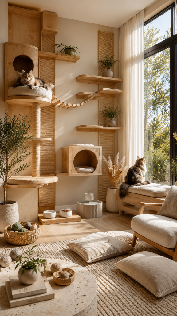 Platz 1 Natürliches Katzenzimmer im skandinavischen Stil 🌿