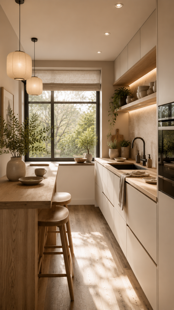 🥇 Platz 1 Modern Japandi kleine Küchen Ideen