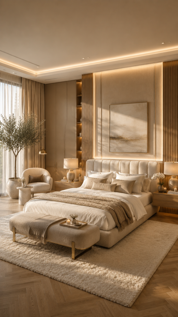 🥇 Platz 1 Moderne Schlafzimmerumgestaltung mit Hotel Luxus Gefühl