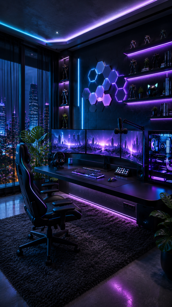 🥈 Platz 2 Futuristische Gaming Room Ideas mit beeindruckender RGB Atmosphäre