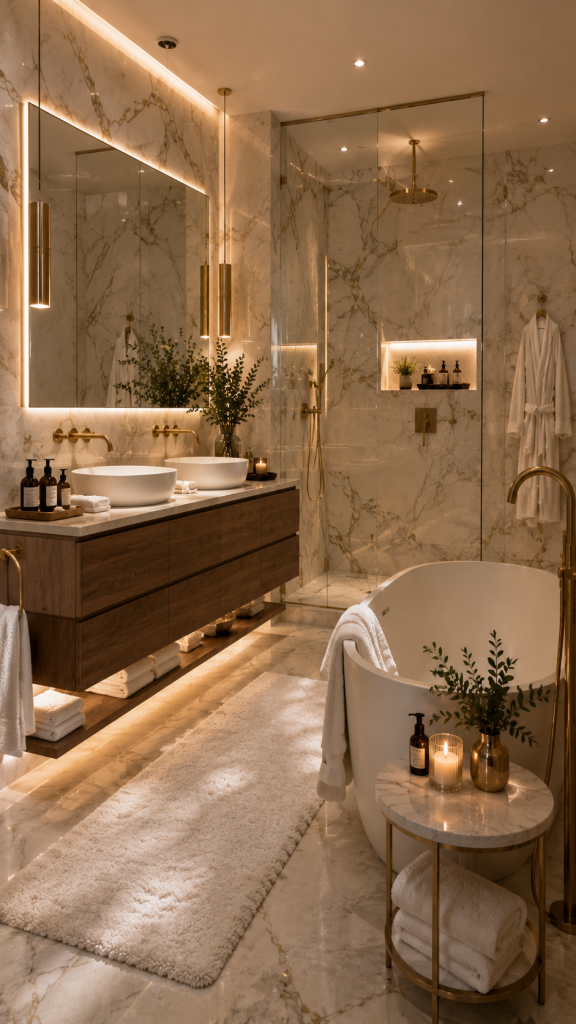 🥈 Platz 2 Moderne Boutique Hotel Badezimmereinrichtung mit luxuriösen Details