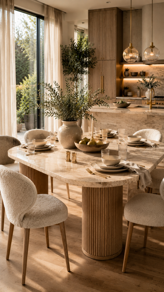 🥈 Platz 2 Moderner Küchentisch mit Naturstein und luxuriösem Design
