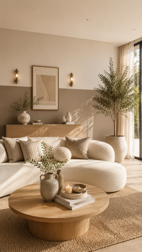 🥈 Platz 2 Zweifarbige Wandgestaltung mit eleganter Farbtrennung