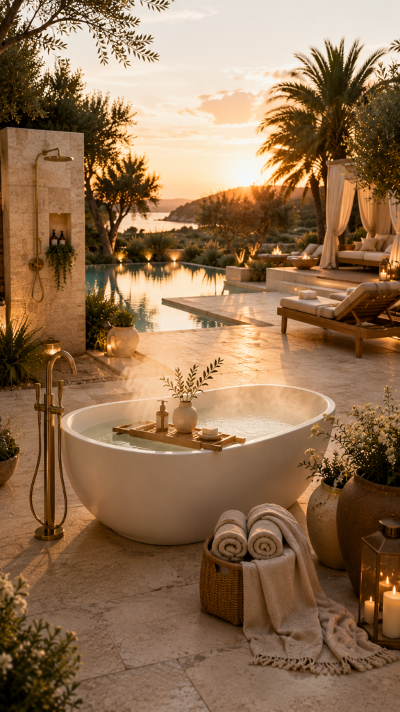 🥉 Platz 3 Luxuriöse Spa Badewanne im Freien mit Resort Atmosphäre
