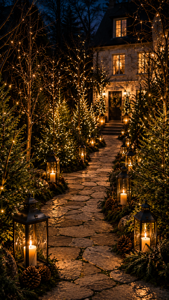 🥇 Platz 1 Der leuchtende Weihnachtswald als magischer Weg zum Haus