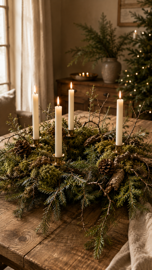 🥇 Platz 1 Der schwebende Wald Adventskranz mit Moos und wilden Zweigen