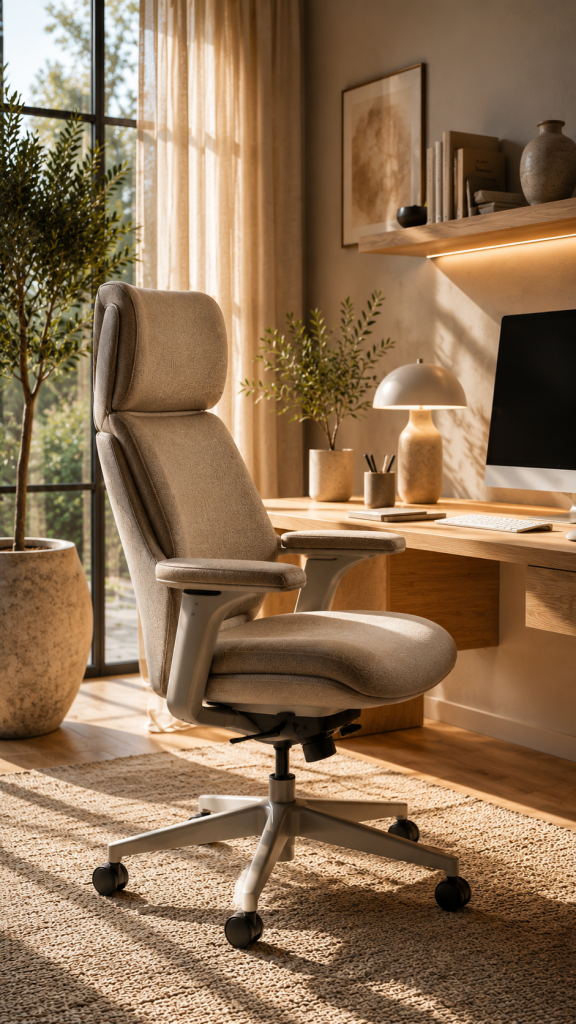 🥇 Platz 1 Ergonomischer Schreibtischstuhl mit wohnlicher Premium Optik
