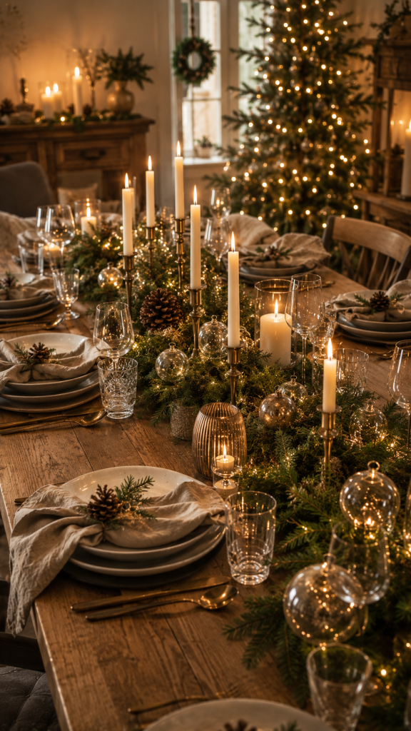 🥈 Platz 2 Leuchtende Weihnachtslandschaft auf dem Esstisch