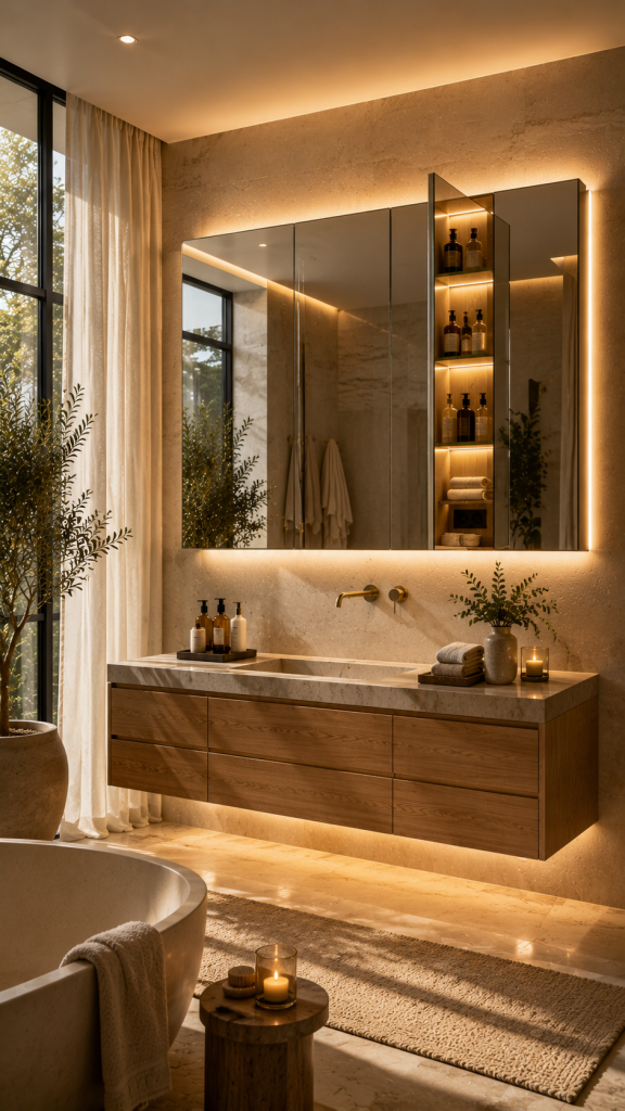 🥉 Platz 3 Beleuchteter Spiegelschrank Badezimmer mit luxuriösem Hotelgefühl