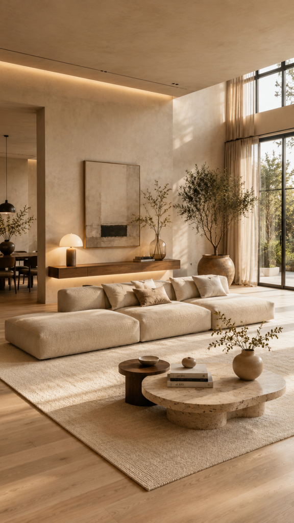 🥇 Platz 1 Das schwebende Lounge Couch Wohnzimmer mit freier Raumkomposition