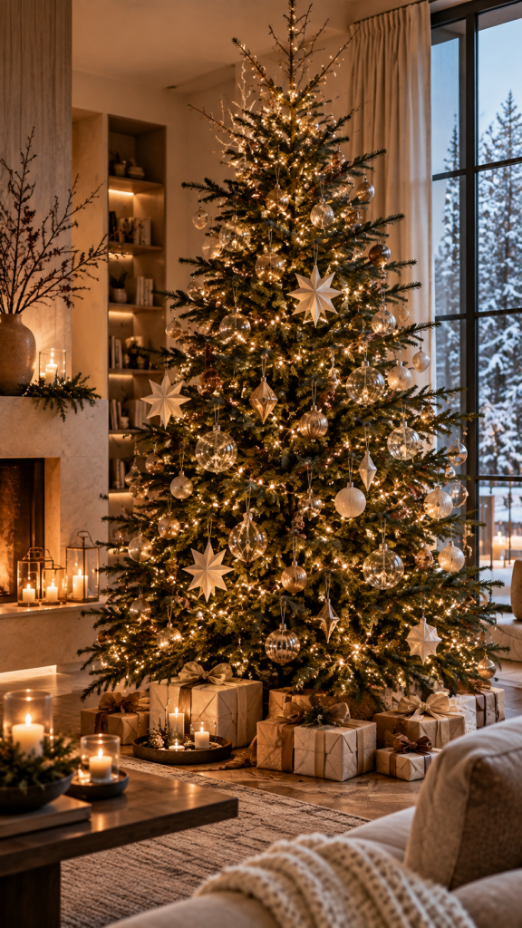🥇 Platz 1 Weihnachtsbaum Ideen mit Lichtarchitektur statt klassischer Überdekoration