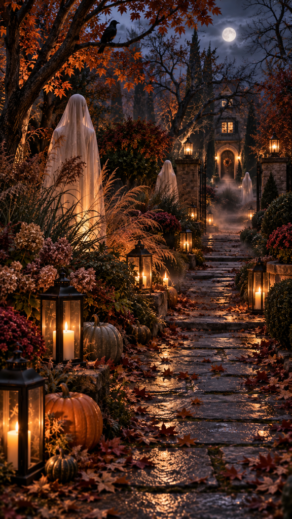 🥈 Platz 2 Geheimnisvoller Halloween Gartenweg wie eine nächtliche Geisterallee