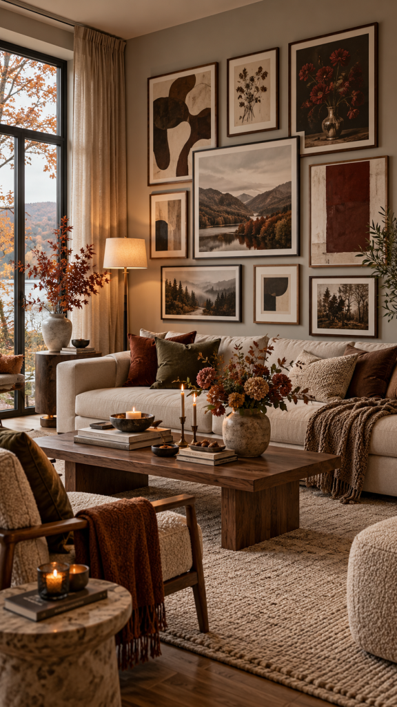 🥈 Platz 2 Herbstdeko Wohnzimmer mit einer saisonalen Galeriewand