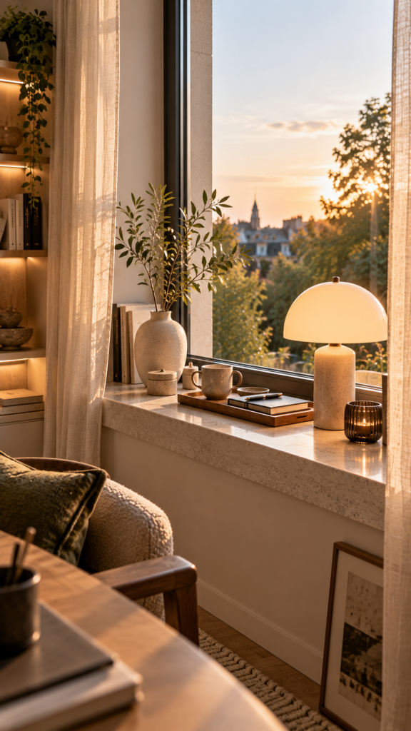 🥉 Platz 3 Fensterbank innen als funktionale Lichtstation