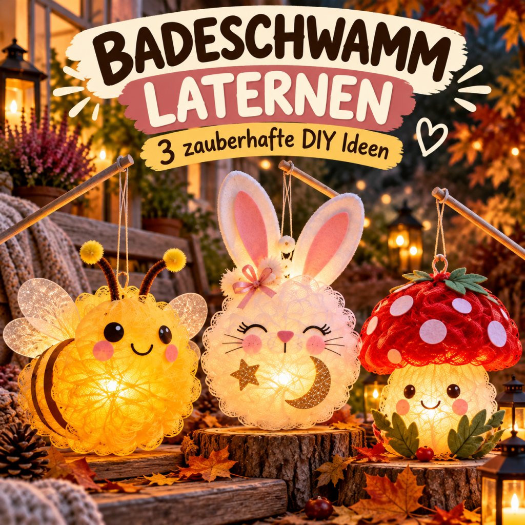 Top 3 Badeschwamm Laterne Ideen zum Basteln die Kinder beim Martinsumzug begeistern