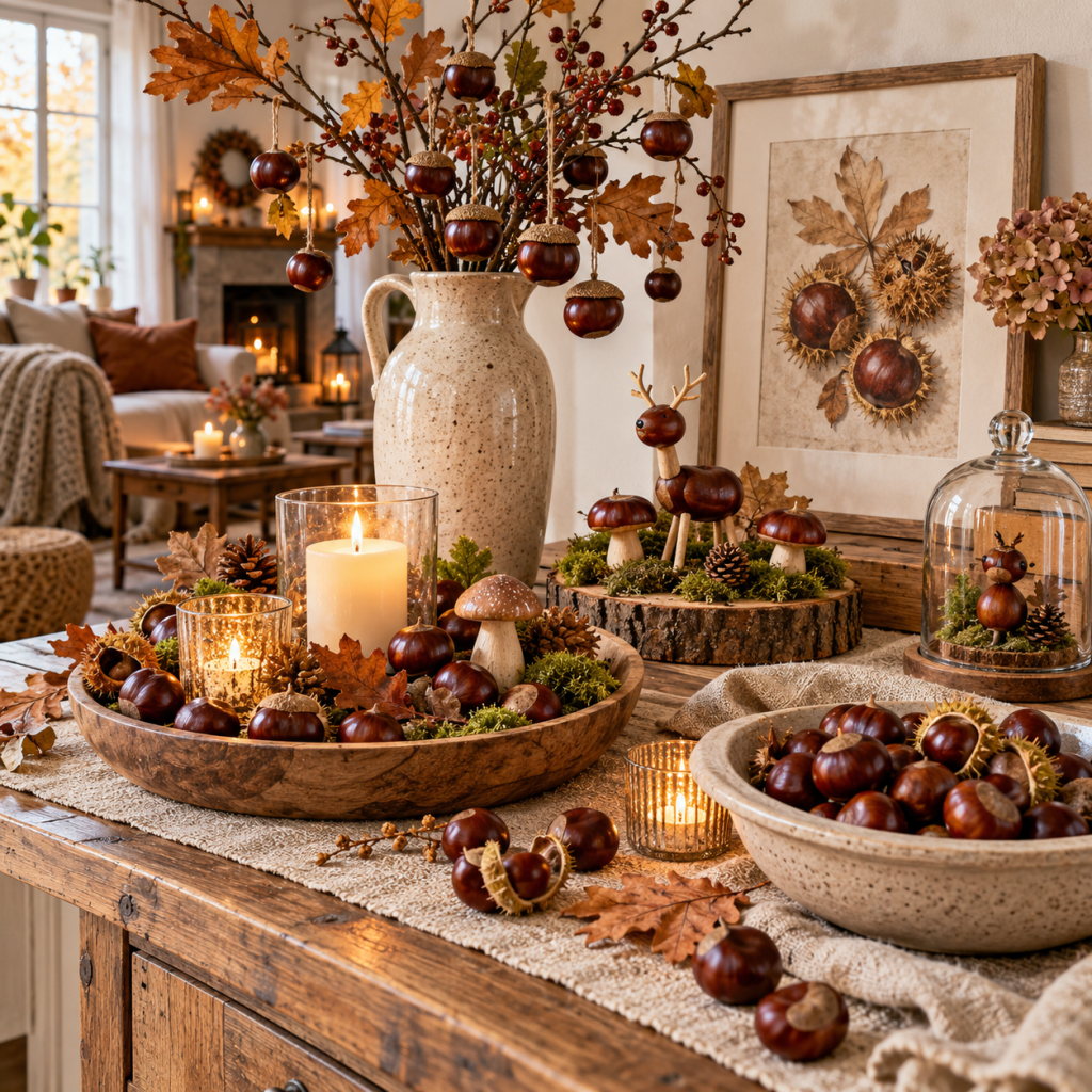 Top 3 Bastelideen mit Kastanien für Zuhause die deine Herbstdeko sofort gemütlicher machen