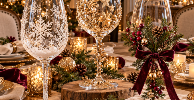 Weingläser weihnachtlich dekorieren mit diesen 3 wunderschönen Ideen wird deine Weihnachtsdeko zum Hingucker