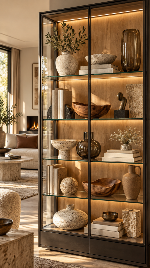 🥈 Platz 2 Vitrine dekorieren als natürliche Materialbibliothek 🌿
