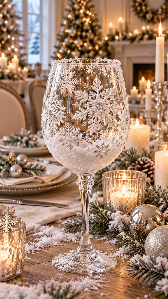 🥈 Platz 2 Weingläser weihnachtlich dekorieren mit frostigen Mustern und zauberhaftem Schneeeffekt