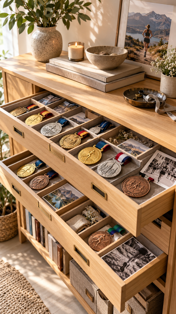🥉 Platz 3 Medaillen Aufbewahrung in einer stilvollen Erinnerungsbibliothek
