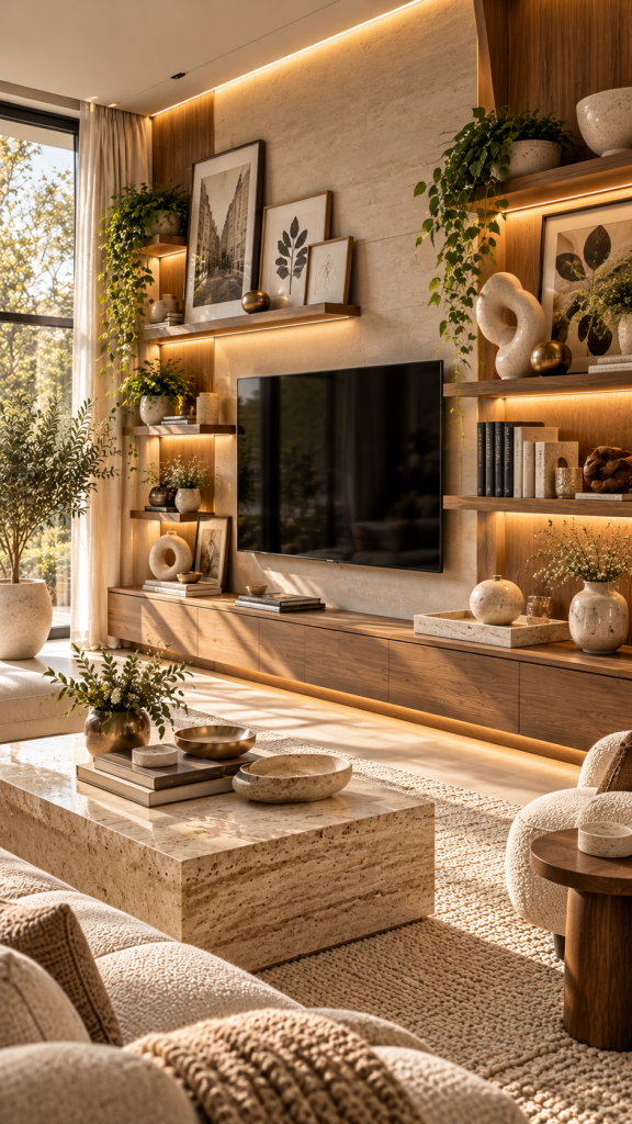 🥉 Platz 3 Wohnwand Deko mit Bilderrahmen und eleganten Wohnaccessoires